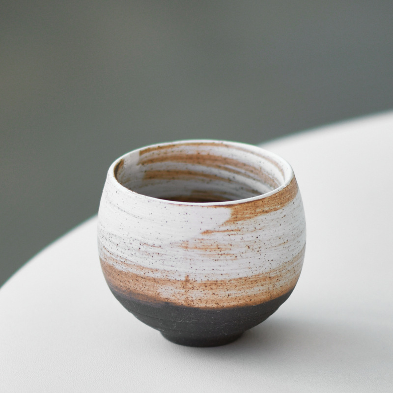Estilo japonés taza de té de gres juego de té traje grande taza de té del vientre hecho a mano horno esmaltado Cambio de cerámica taza única taza maestra
