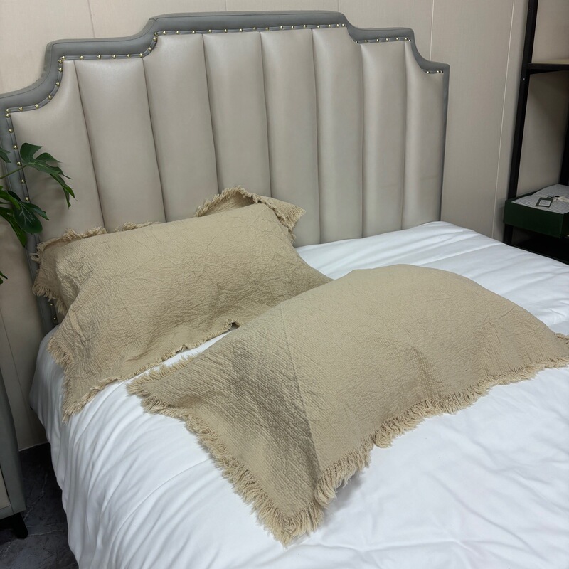 厚みのある麻タッセル枕カバー、プリーツ禅和風通気性工場直販|undefined