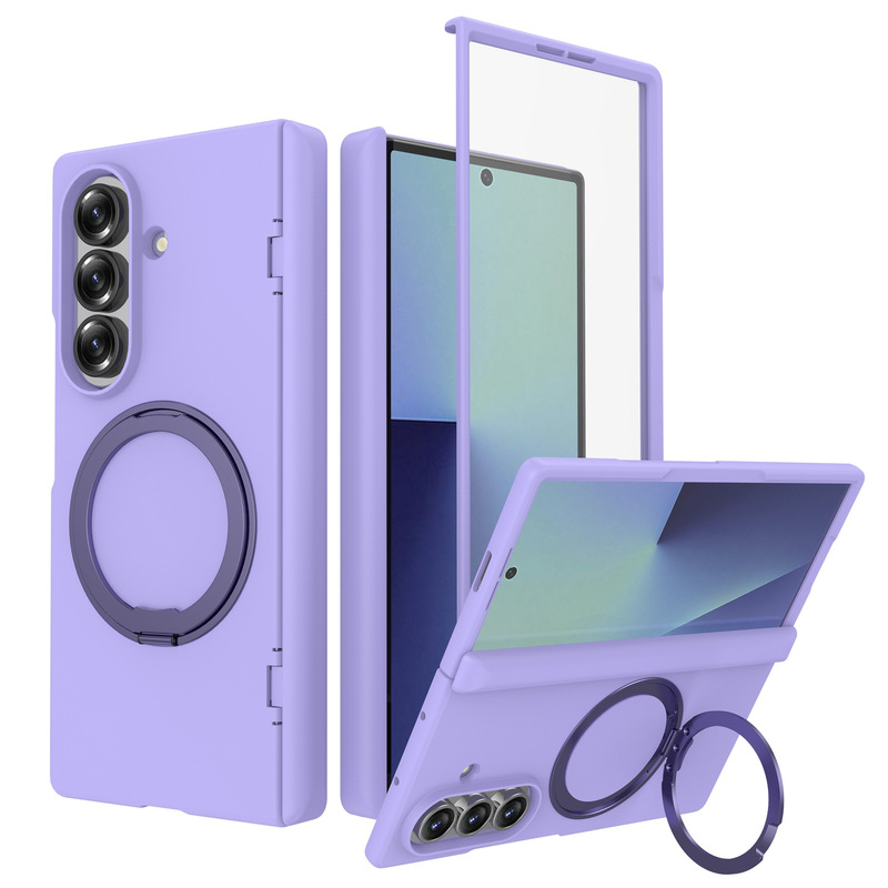 适用三星ZFold7透明折叠手机壳旋转磁吸支架铰链中盖ZFold6防摔壳|undefined