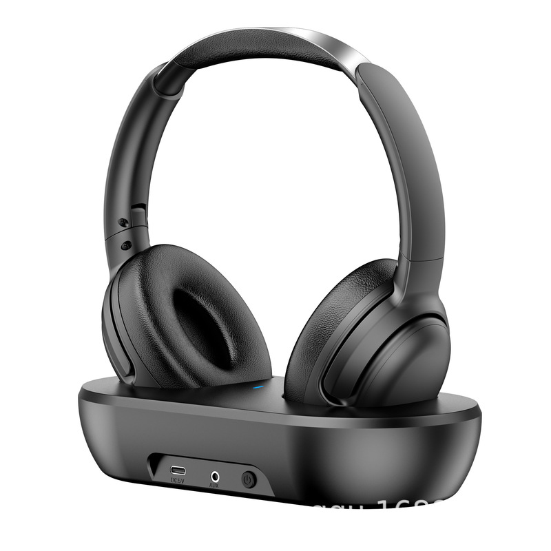 In-Stock Tv Headphones Wireless Low-Latency Headset for Seniors Over-Ear Dual-Mode Headphones Bluetooth with Base Wholesale