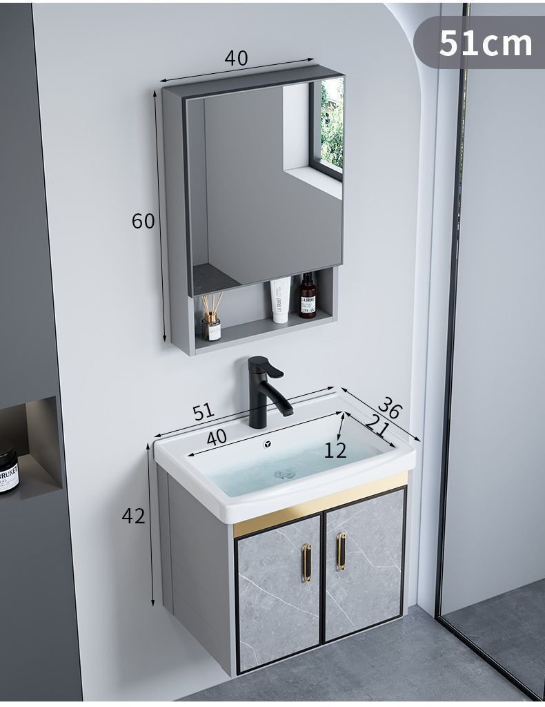 The space aluminum bathroom cabinet and washbasin cabinet combination bathroom washbasin and basin integrated washbasin is modern, simple and intelligent undefined