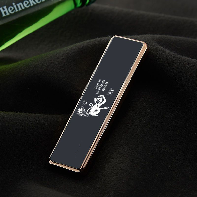 usb充电打火机创意迷你个性防风ins点烟器超薄便携金属电子点烟器|undefined