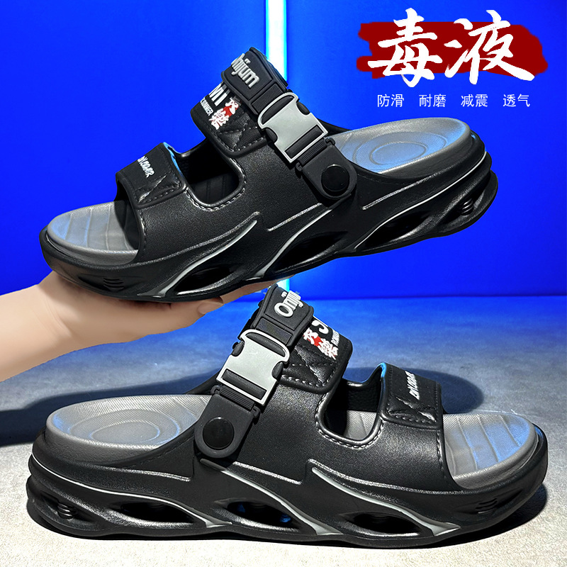 Zapatillas verano nuevo estilo casual para hombres sandalias de conducción de uso exterior tallas grandes sandalias de playa ligeras con sensación de mierda