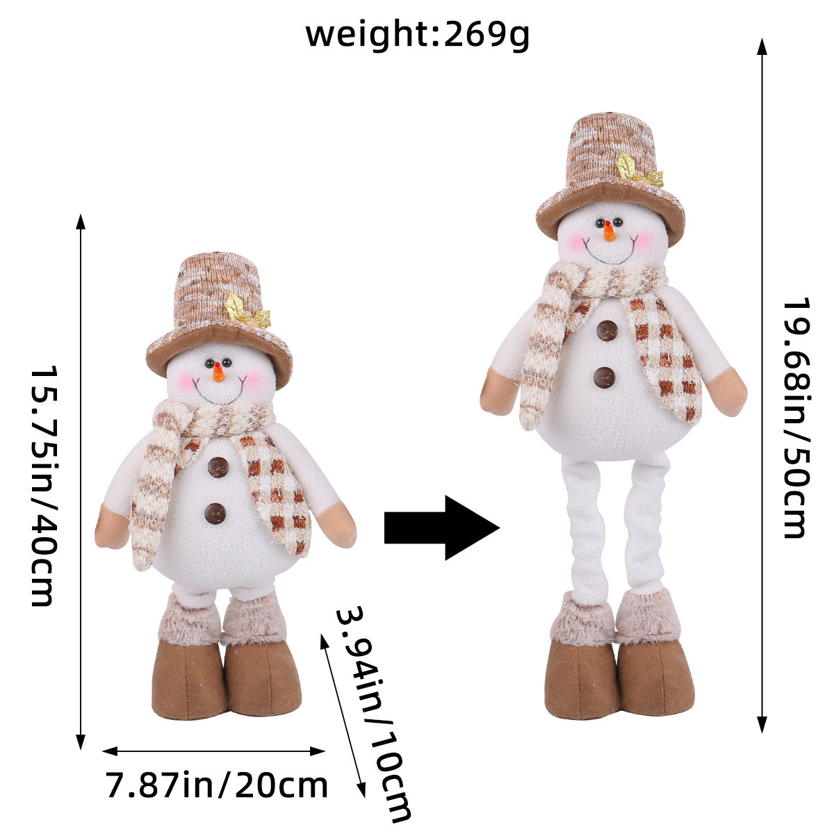 L3-31 Muñeco de Nieve Telescópico Caqui