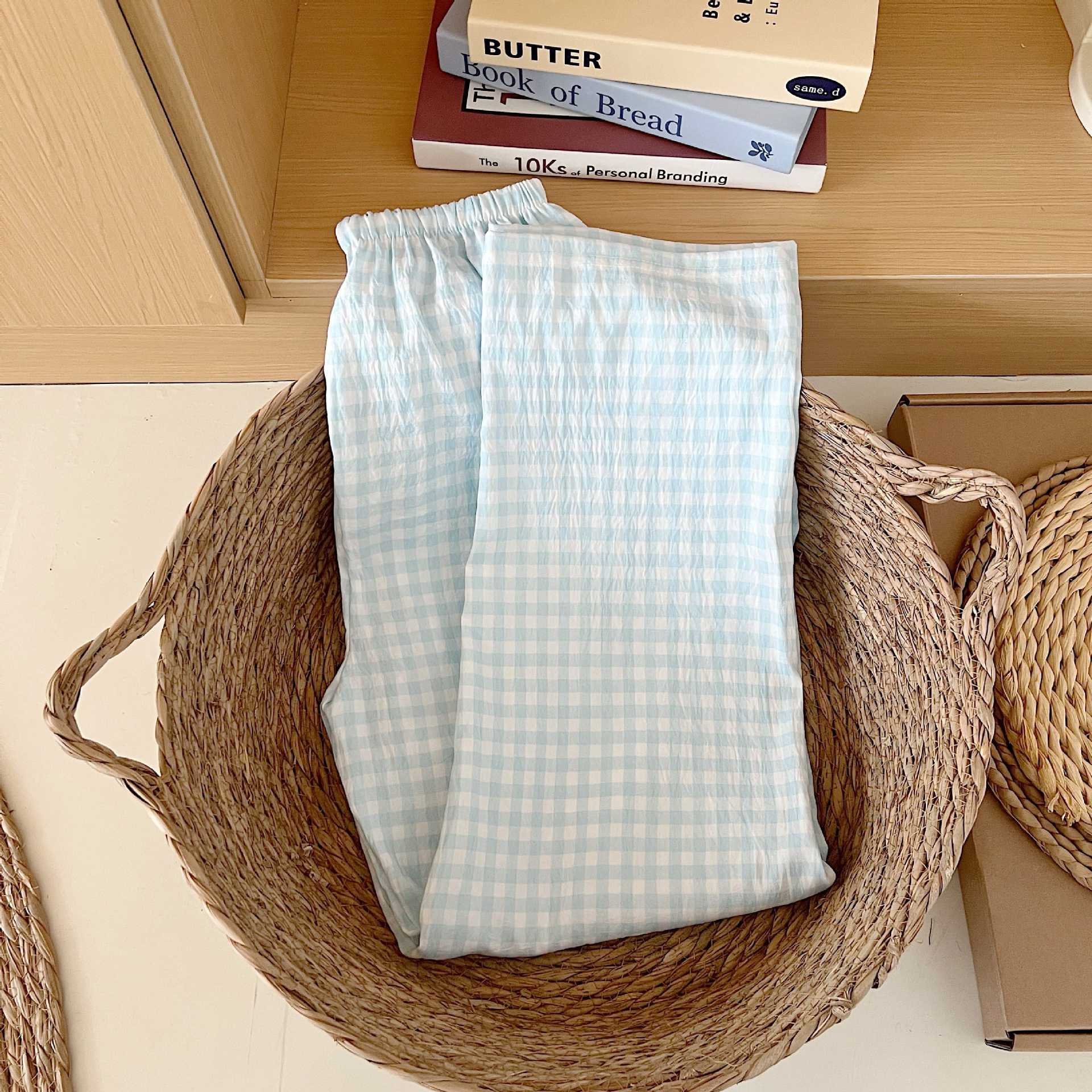 Dolce y lindo encaje de otoño transpirable nuevo algodón nubes pantalones de manga larga camiseta de encaje pijama ropa para el hogar