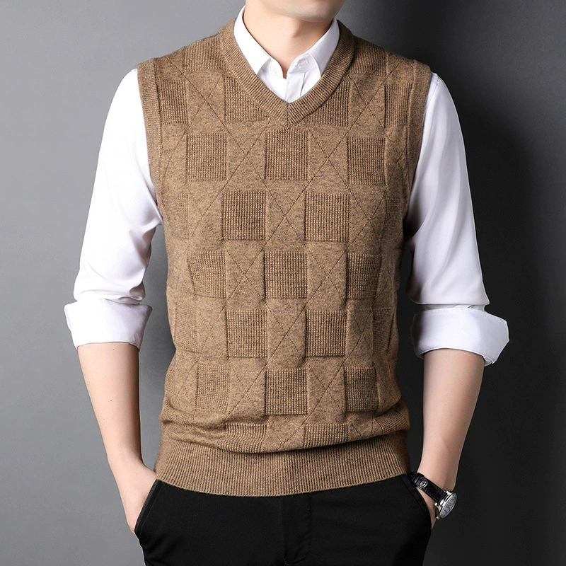 Autumn knitted vest for leisure