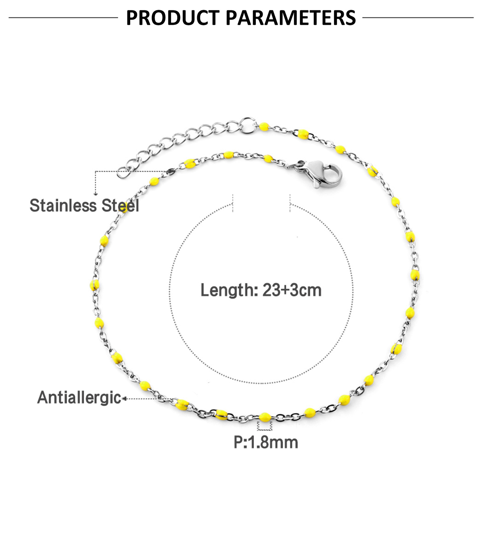 Fashion Round Stainless Steel Women's Anklet display picture 1