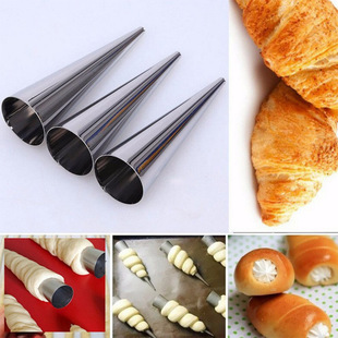 Tapered Stainless Steel Danish Tube Croissant Die Spiral Bread Danish Large Spiral Tube Baking Tools