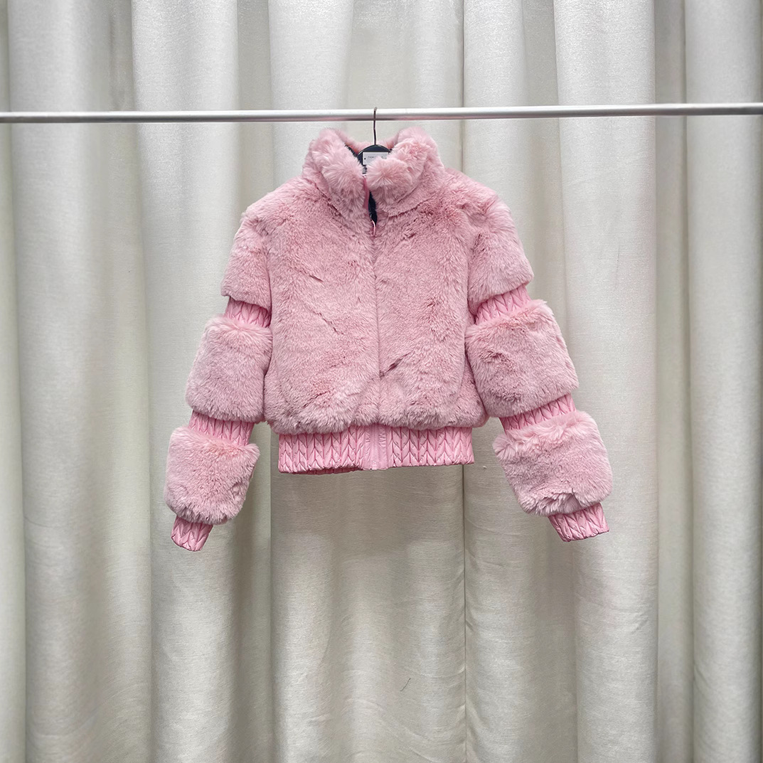 이것은 환불 가능하지 않습니다-핑크 칼라 귀여운 마오 마오 코트를 입은 YU SHUXIN 스타