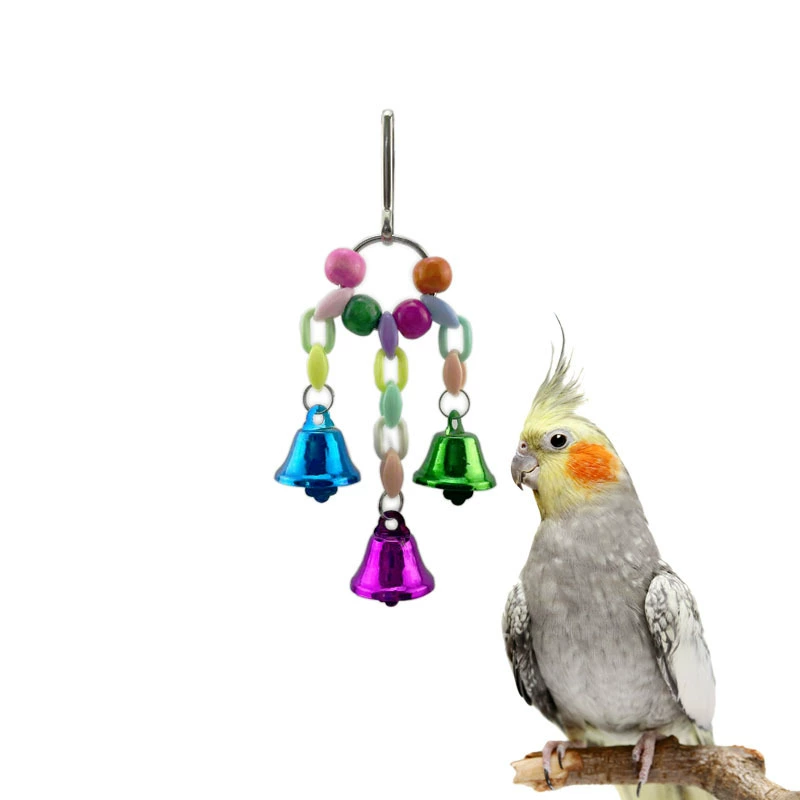 Игрушка-попугай, игрушка-птица, красочные бусины, колокольчик, веревка, попугай, ручной коготь, ловля ног, игрушка для домашних животных Amazon