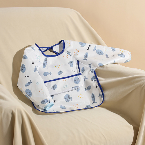 Autumn and winter baby eating smock, children's waterproof and anti-dirty apron, kindergarten complementary food sleeveless bib, baby wearing reverse clothing