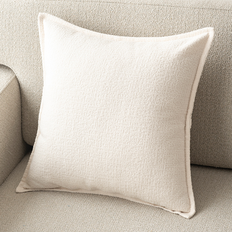Sofá de tela de lino de nieve de color puro funda de cojín de almohada sala de estar soporte lumbar cabecera de cama cojín trasero grande funda de almohada sin núcleo
