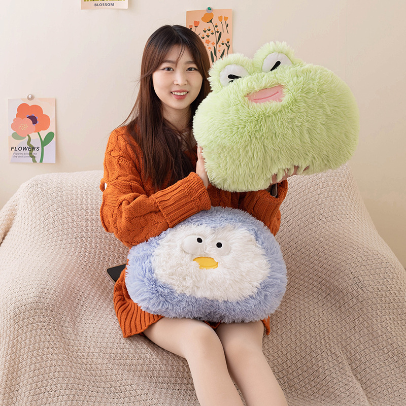 New Product Cute Animal Pillow Cushion Cartoon Sofa Activity Festival Hug Doll Dog Frog Rabbit Penguin Pig