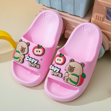 夏季男女儿童户外休闲舒适PVC塑料凉拖鞋 日常家居平底卡通一字拖