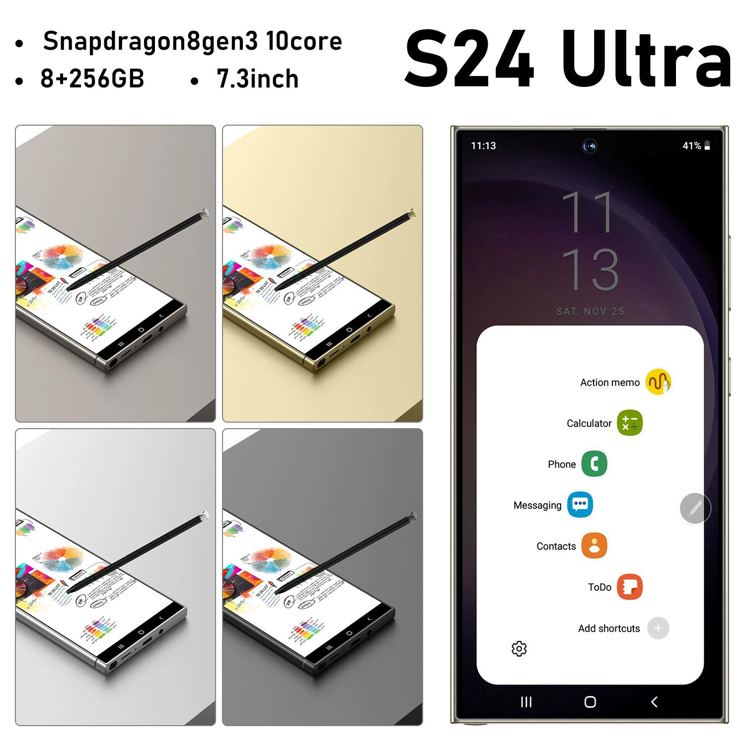 Большой сюрприз S24 ультра встроенная ручка истинный 4G сеть Android 10 система 3+64GB внешнеторговый кросс-бордер телефон