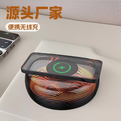 ワイヤレス充電式ナイトライト 家庭用電化製品 15W急速充電 丸型クリエイティブ炎型ライト 工場直送 フラッシュ充電