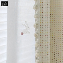 七彩巧克力豆奶白色温馨儿童房小清新公主房窗帘女孩房间卧室圆点
