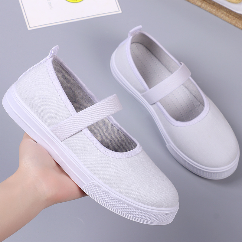 Nurses' Shoes Women's White Shoes Work Shoes Old Beijing Cloth Shoes Non-slip Flat Work Shoes Slip-on White Strap Nurses' Shoes Women's White Shoes Work Shoes Old Beijing Cloth Shoes Non-slip Flat Work Shoes Slip-on White Strap