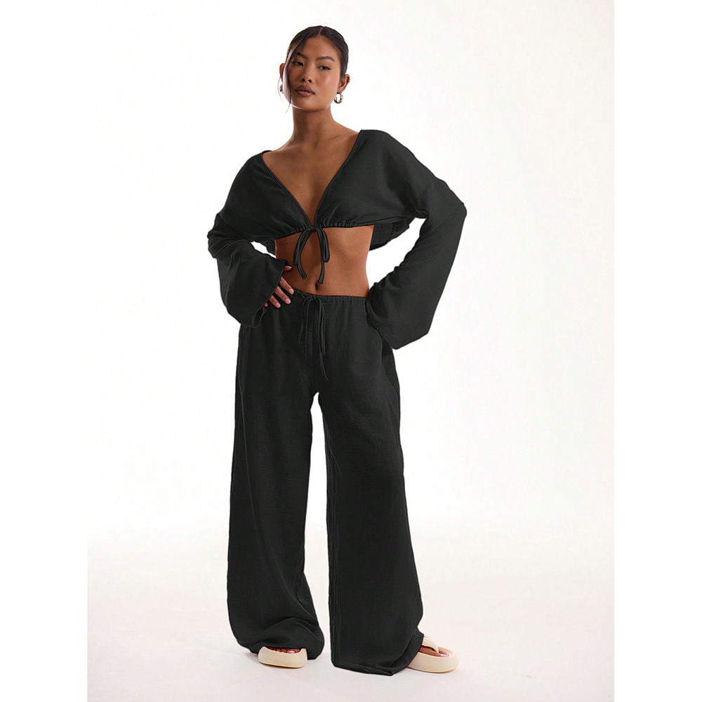 cross-border European And American Casual For Women, New Summer Straight-leg Sports Sweatpants, Loose Trendy_ecoleips.com
