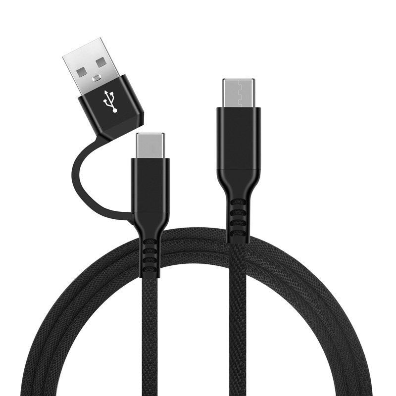 Dati USB Type-C da maschio a maschio, ricarica rapida PD 2 in 1 multifunzione, cavo Android da 60 W, cavo di ricarica 2 in 1_voghion.com