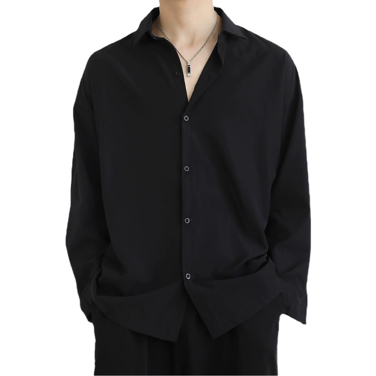 Весенне-осенняя рубашка, Мужская темпераментная драпировка в стиле воздержания, белая рубашка без глажки, Мужская Даффи с длинными рукавами, прекрасная Корейская версия, свободная модная