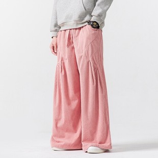 Fall/winter plus size Japanese Hong Kong style Chinese style retro corduroy wide leg casual pants a generation of hair