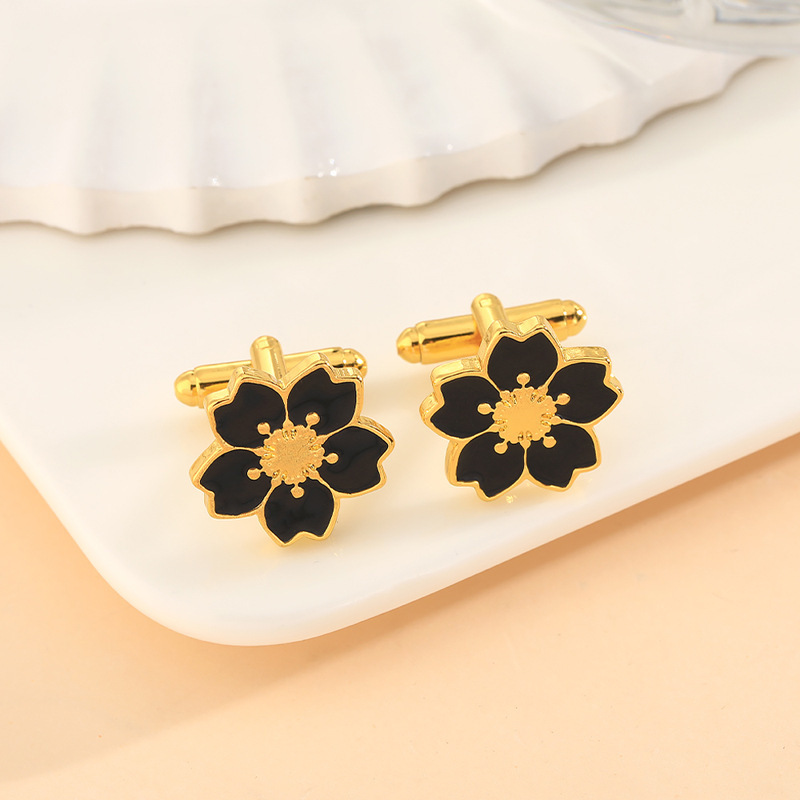 Neue kreative einfache blume manschettenknöpfe business hemd manschetten modische Französisch hemd manschette nägel_voghion.com