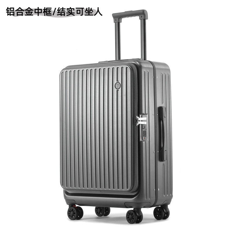 新款侧开口铝框行李箱女多功能万向轮拉杆箱20寸登机旅行箱男批发|undefined