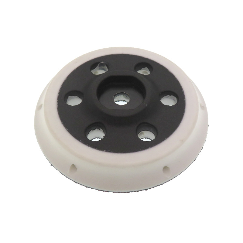 路贝狮 3寸6孔白色PU短勾粘扣托盘白7