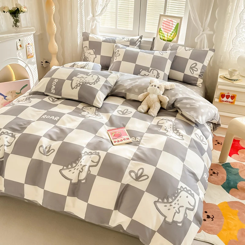 Cama de impresión no estática tipo A tipo de piel doméstica cuatro piezas de sábanas de algodón residencial sábanas de cama tipo笠 molido