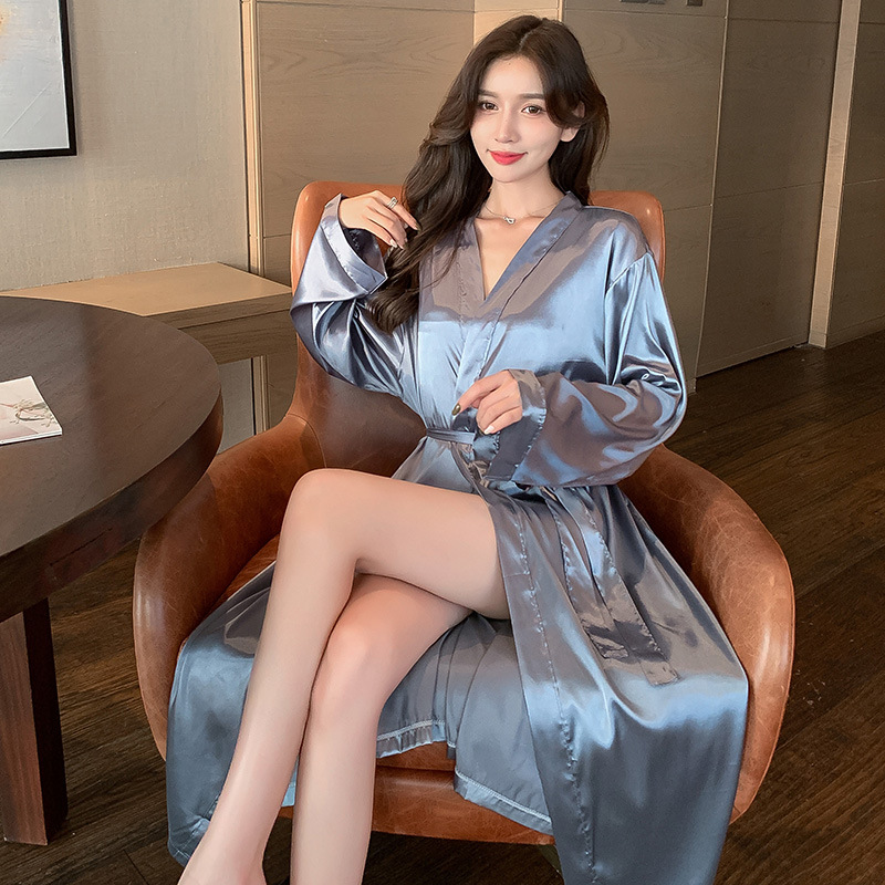 ✿M22#실버 그레이 긴팔 아이스 실크✦✿