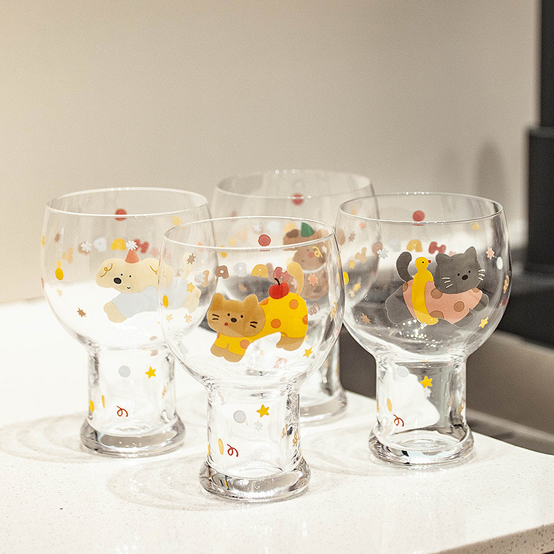 创意可爱啤酒杯高颜值玻璃杯子家用果汁杯牛奶杯沥水收纳套装|undefined