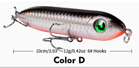 Nuevo cebo de pesca de simulación, cebo de pesca de tiro lejano de doble gancho, cebo de lápiz de tres ganchos, cebo de carretera, cebo falso de pesca con mosca de plástico