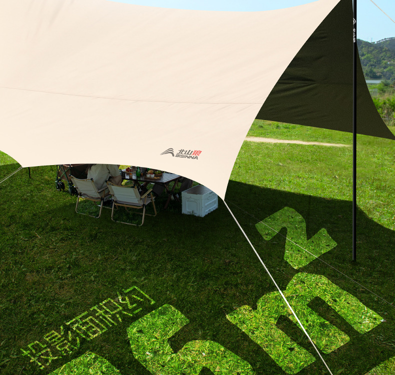 Beishan Wolf Titanium Black Octagonal Canopy Tent Outdoor Camping Picnic Camping Equipment Hevelation Full Set of Rainproof and Sunscreen