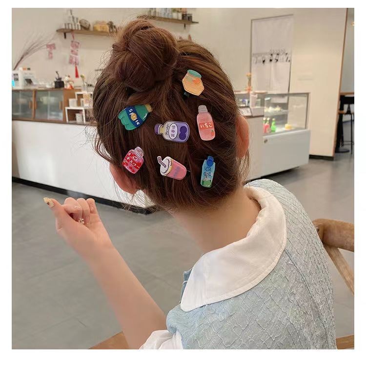 Nueva fruta bebida de Soda clip de pato lindo ins dulce niñas corazón estudiantes clip de borde Bangs clip accesorios para el cabello