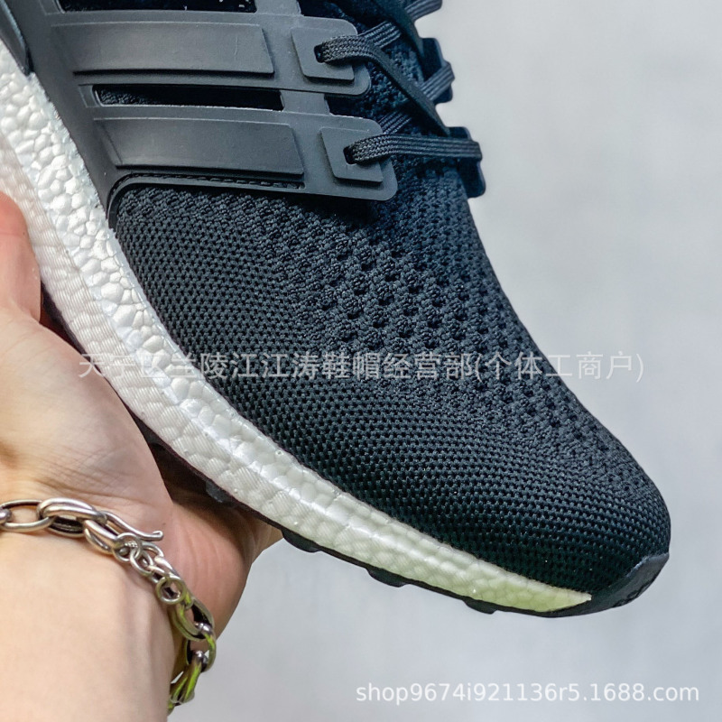 Wholesale Putian Popcorn Knitted Mesh Men's and Women's Shoes Ultraboost Wear-Resistant Cushioning Casual Sports Running Shoes