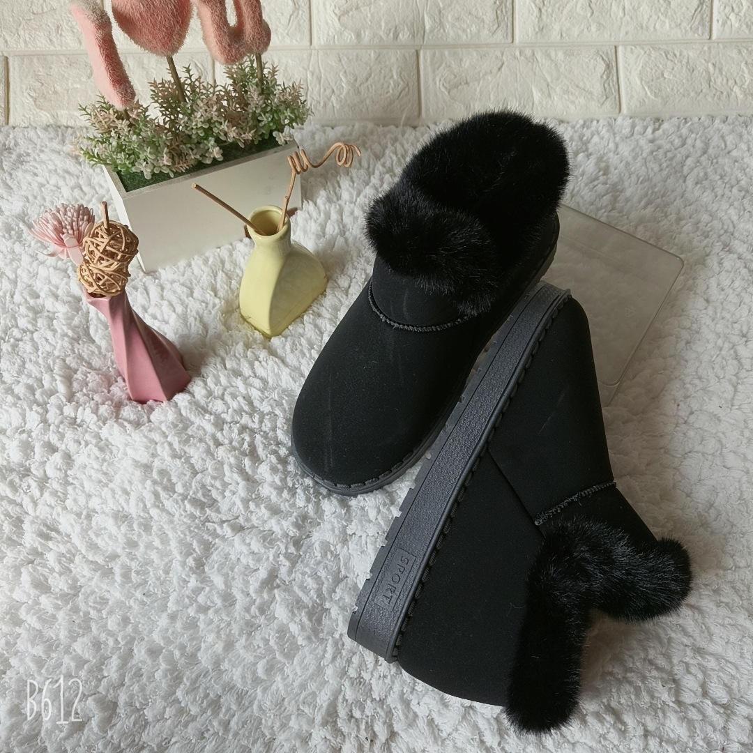 Botas de nieve de piel de oveja para mujeres grandes festividades en el hogar dos botas de lana calientes y transpirables antideslizantes