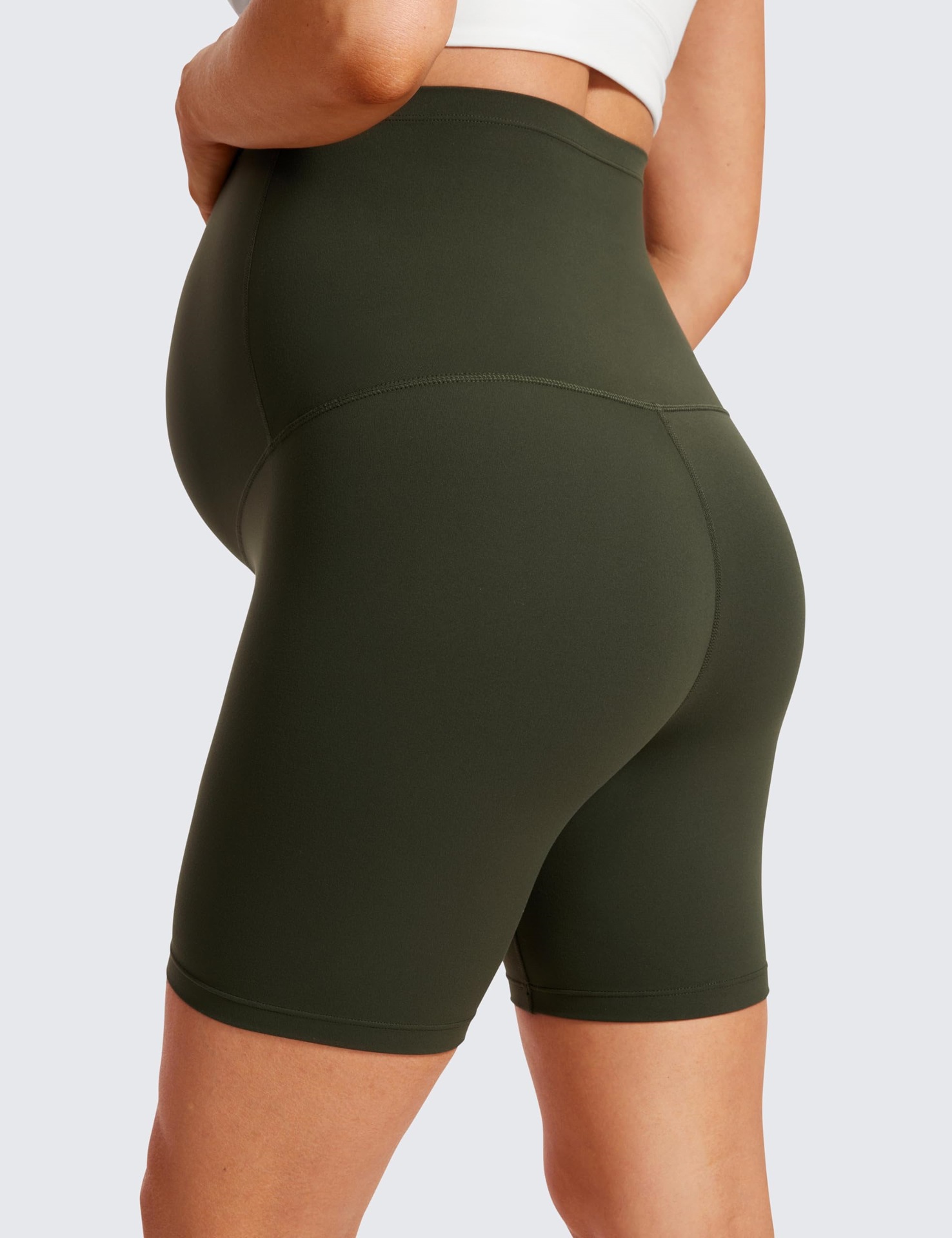 Maternity Capri Yoga Pants Belly-Support Seamless Nylon Maternity Capri Yoga Pants Belly-Support Seamless Nylon