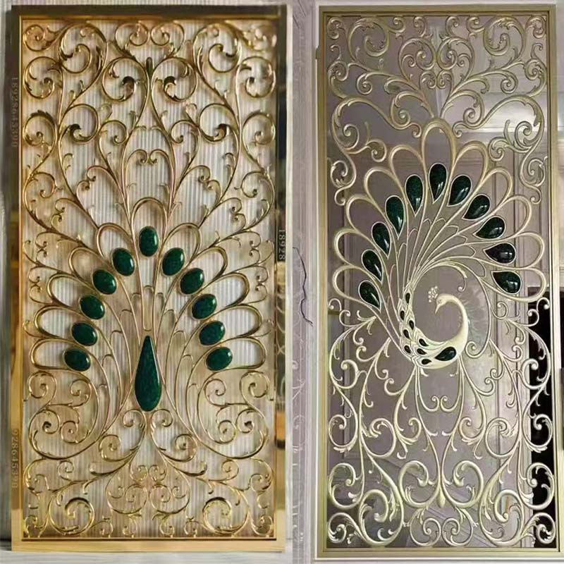 Light Luxury Villa Living Room Screen Partition Metal Carving Hotel Screen Aluminum Alloy Screen Partition Manufacturer Customization