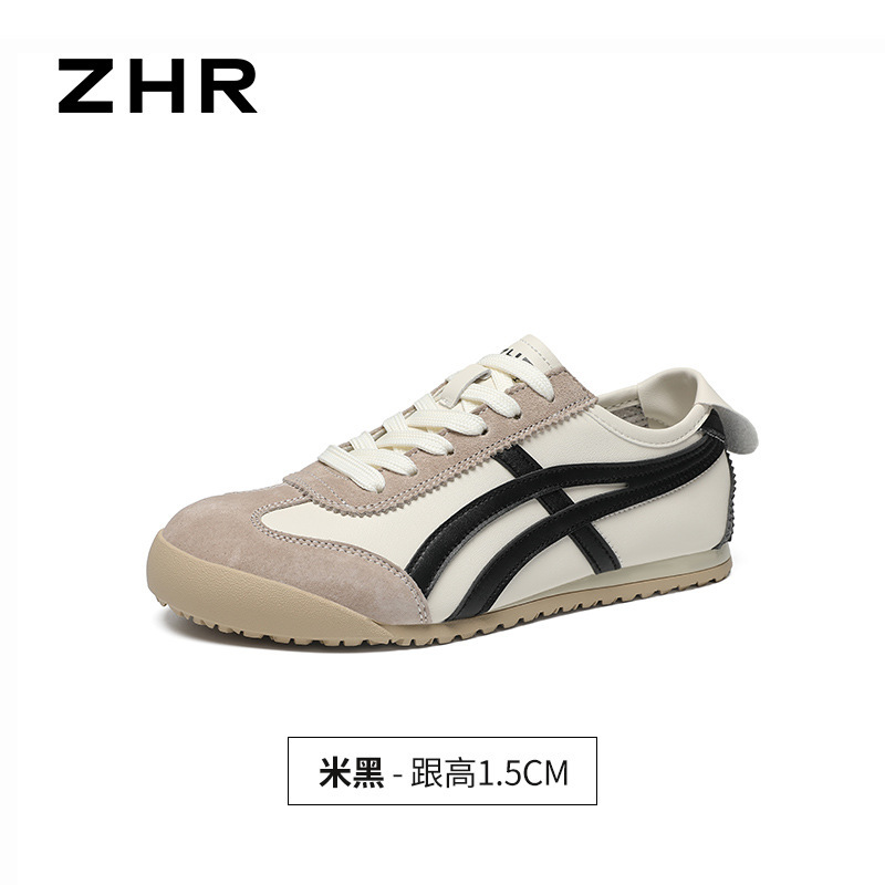 ZHR软底轻便德训鞋女夏季新款2025平底小众经典撞色一脚蹬小白鞋|undefined