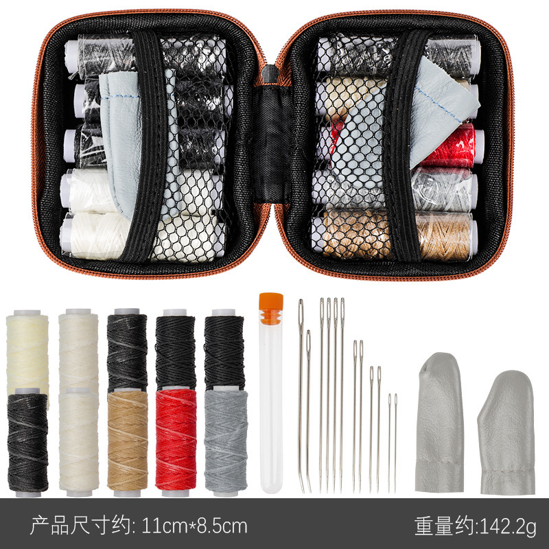 越境で人気の革細工用具、手縫いセット、DIY縫製針とワックス糸の組み合わせセット|undefined