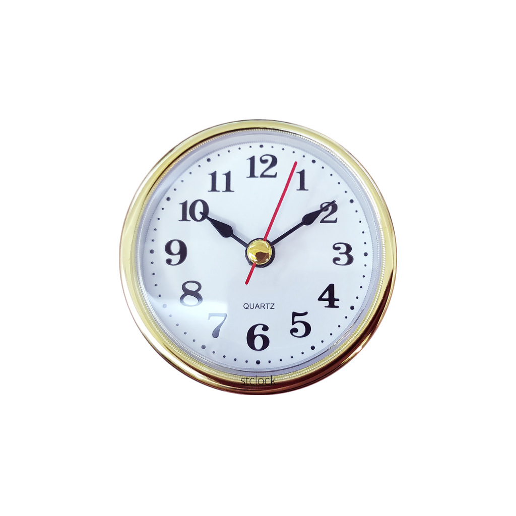 Silent Quartz Clock Insert With Roman And Arabic Numerals Gold Silver_voghion.com