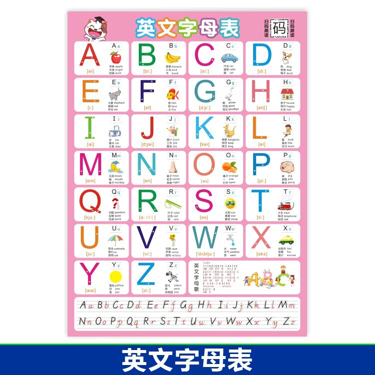 中国語ピンインアルファベットウォールステッカー母音と子音26文字全体認識音節スペル表ウォールチャート卸売|undefined