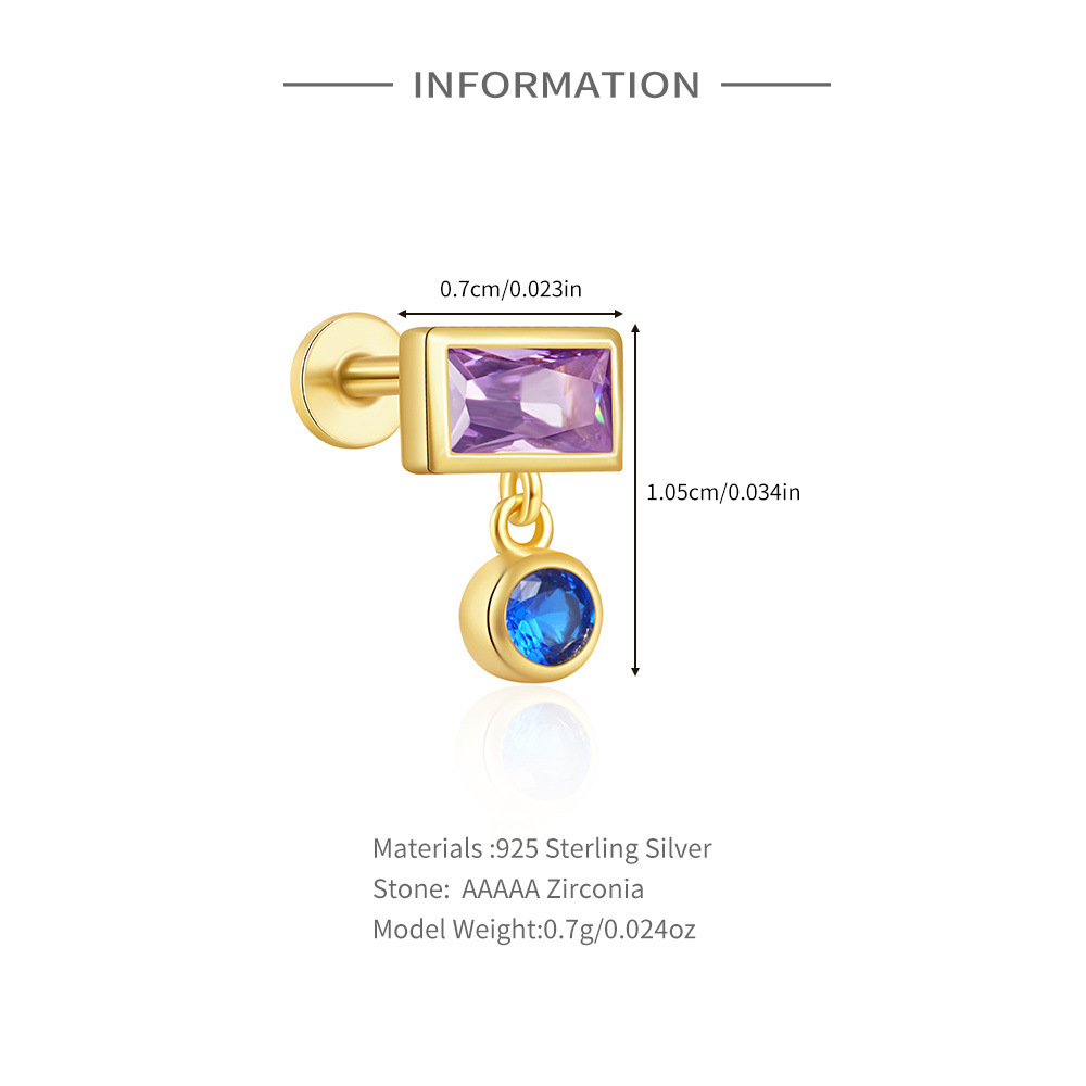 2g Weight October Birthstone Opal, Zircon Inlay Material Ear Studs Classification 1 Piece Quantity Daily Occasion 925 Sterling Silver Material Geometric Pattern Unisex Gender Plating, Inlay Design Simple Style Style 1 Piece Ear Cartilage Rings & Studs Simple Style Geometric 925 Sterling Silver Plating Inlay Opal Zircon 5