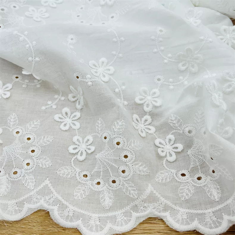 Cotton three dimensional double-sided cloth, with embroidery