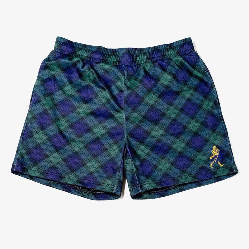 Devereux Golf American Golf Retro Plaid Sports Mesh Casual Quarter Knee Shorts for Men