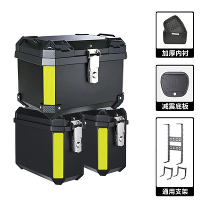 Motorcycle trunk | Tail Box Side Box - three-box-set-including-stand-pure-black