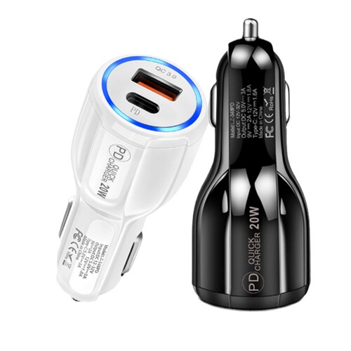 Factory Wholesale Bowling Ball Car Phone Charger Super Fast Charging USB Car Charger Dual Port Cigarette Lighter 12-24V