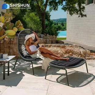 Outdoor Daylight Bath Lounge Chair Furniture Rope Woven House Courtyard Sofa Balcony Terrace Garden Hotel Daylight Bath Bed