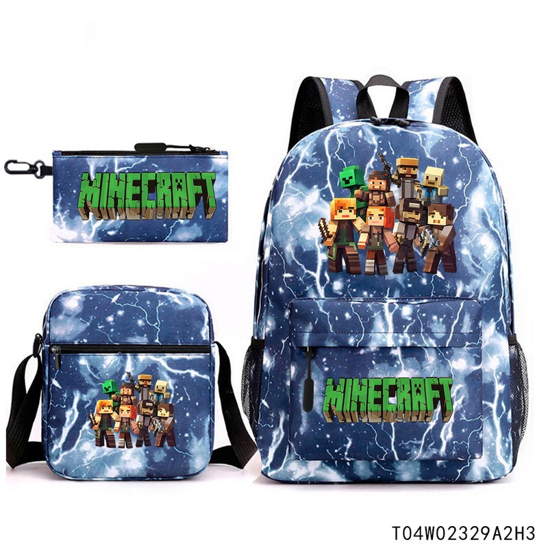 Minecraft マインクラフト 小中学生 ランドセル 子供用リュック バックパック ショルダーバッグ ペンシルバッグ 3点セット|undefined